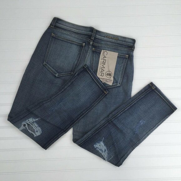 New CARMAR Distressed Baggy Fit Jeans Womens Size 25 SEE MEASUREMENTS - Picture 10 of 10